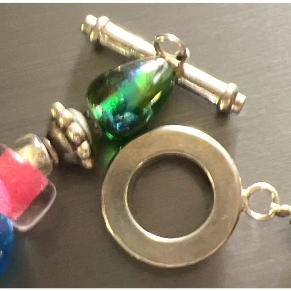 Artisan Glass Bead Toggle Bracelet — 7”